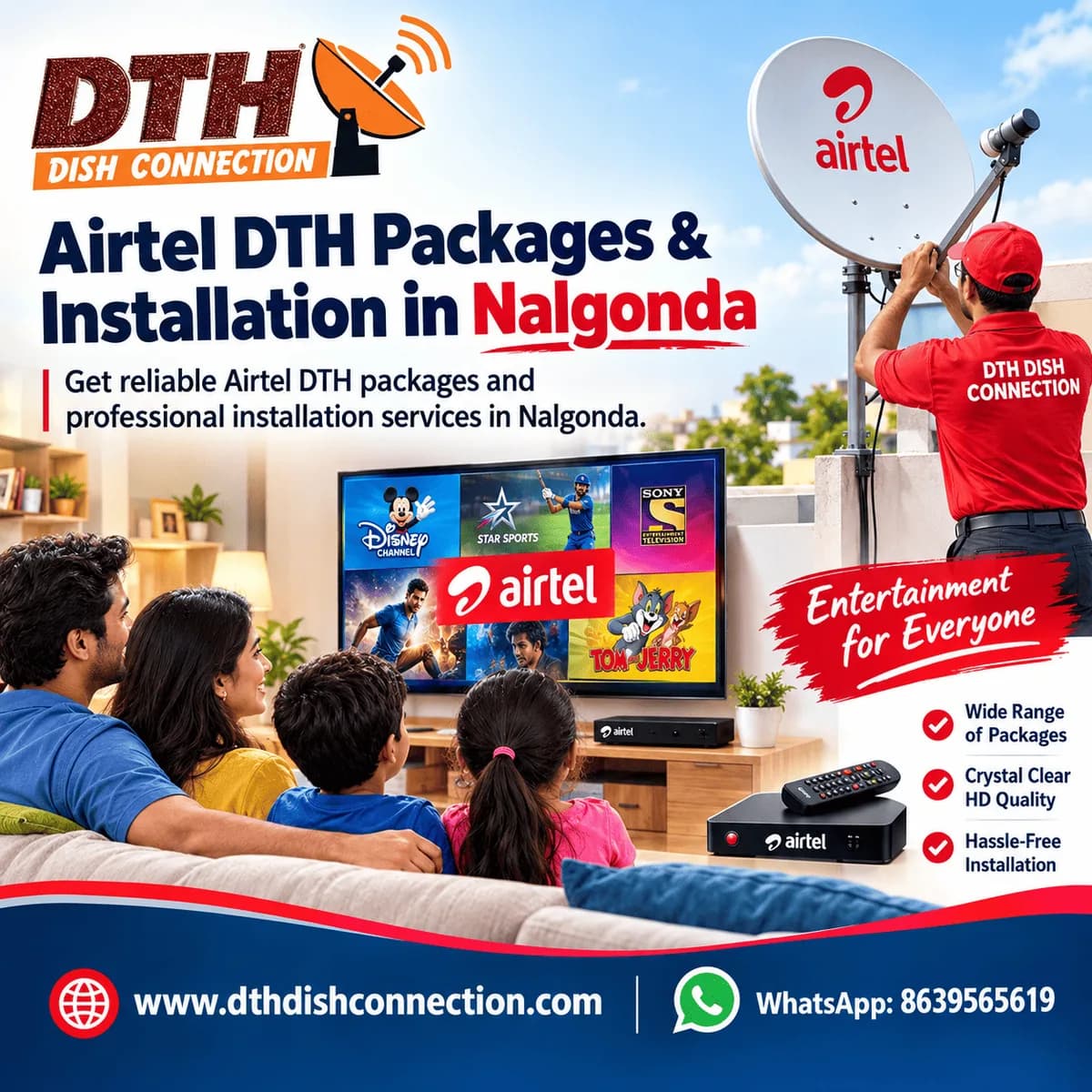 Airtel DTH Packages & Installation in Nalgonda