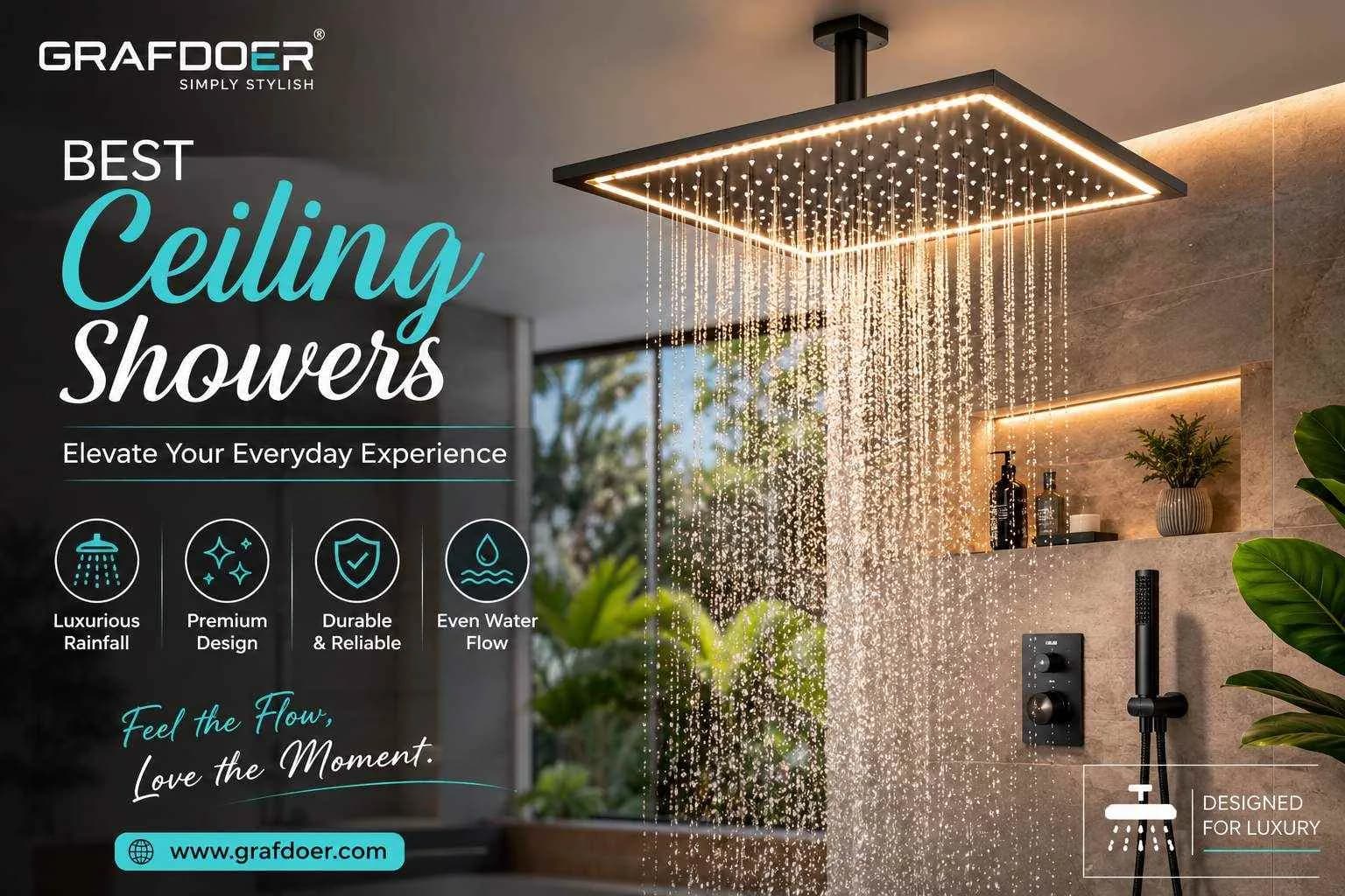 Best Ceiling Showers for a Luxurious & Refreshing Bathroom Experience