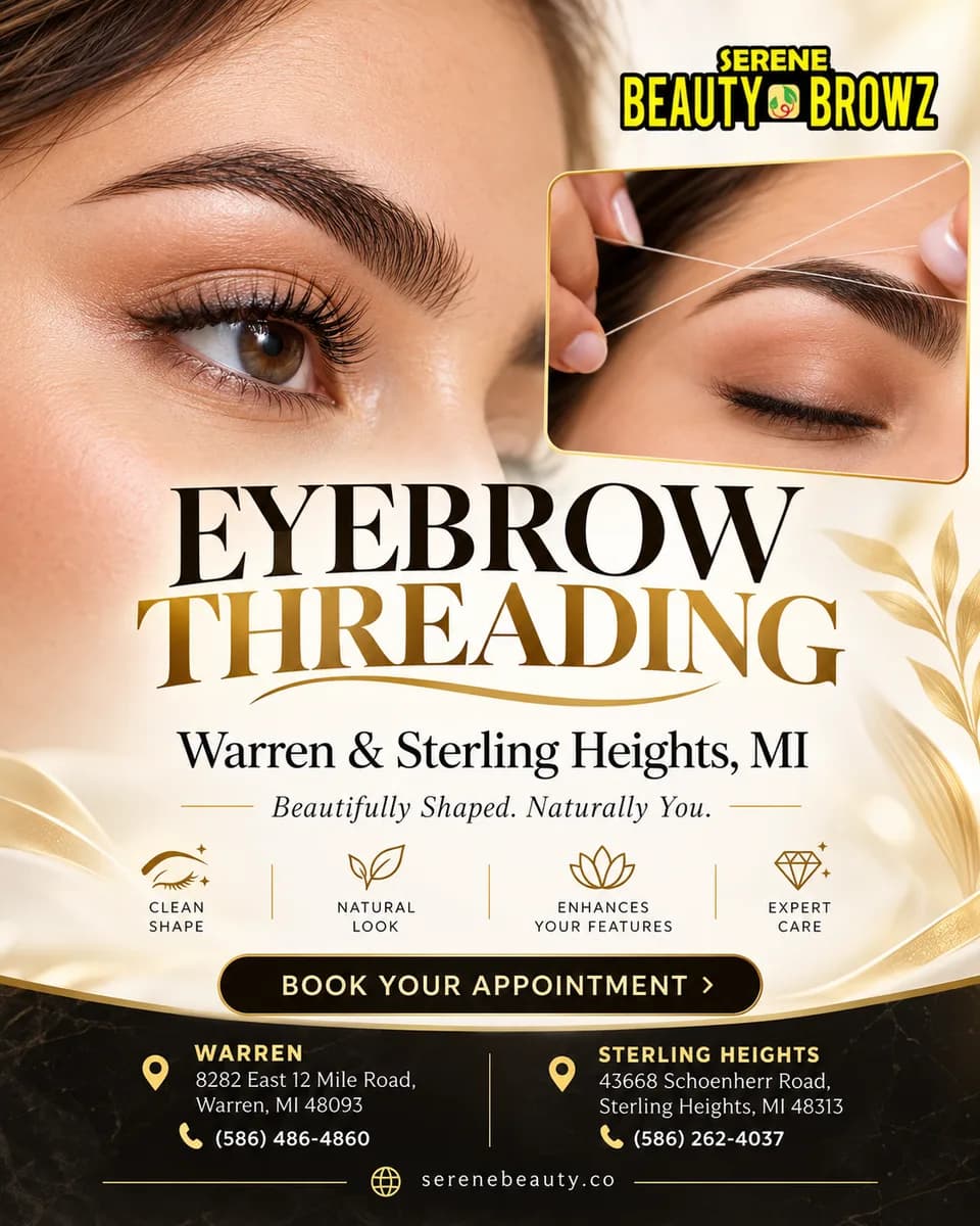 Professional Eyebrow Threading Services in Warren & Sterling Heights, MI