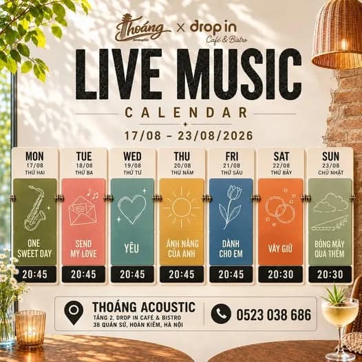 Thoáng Acoustic Music Schedule