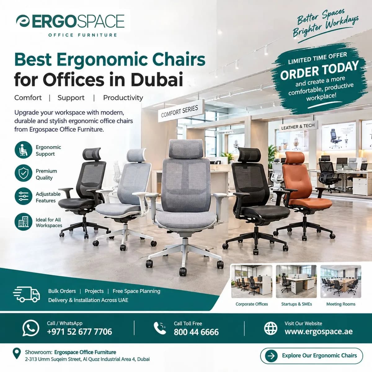 Best Ergonomic Chairs for Offices in Dubai | Order Today