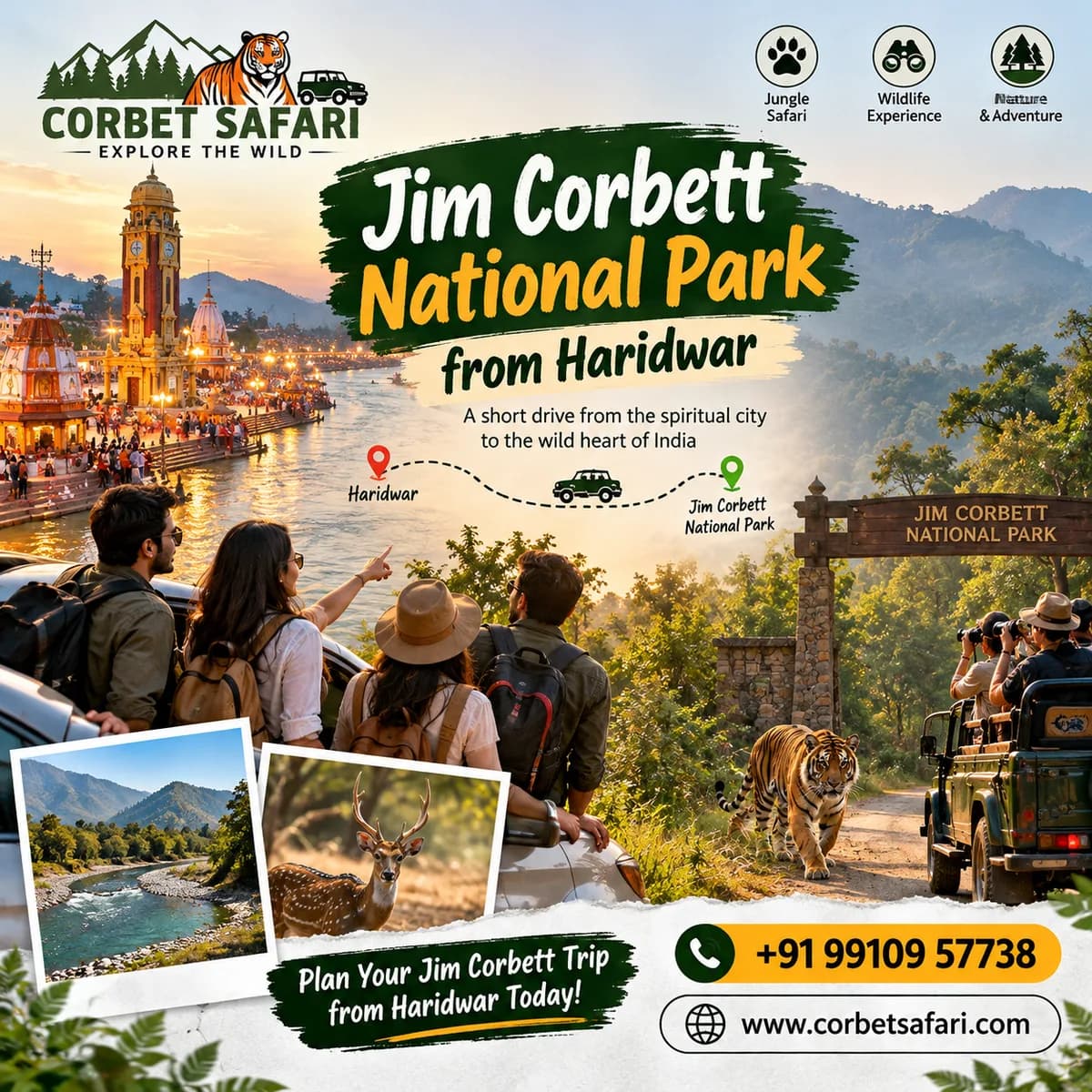 How to reach Jim Corbett National Park from Haridwar easily?