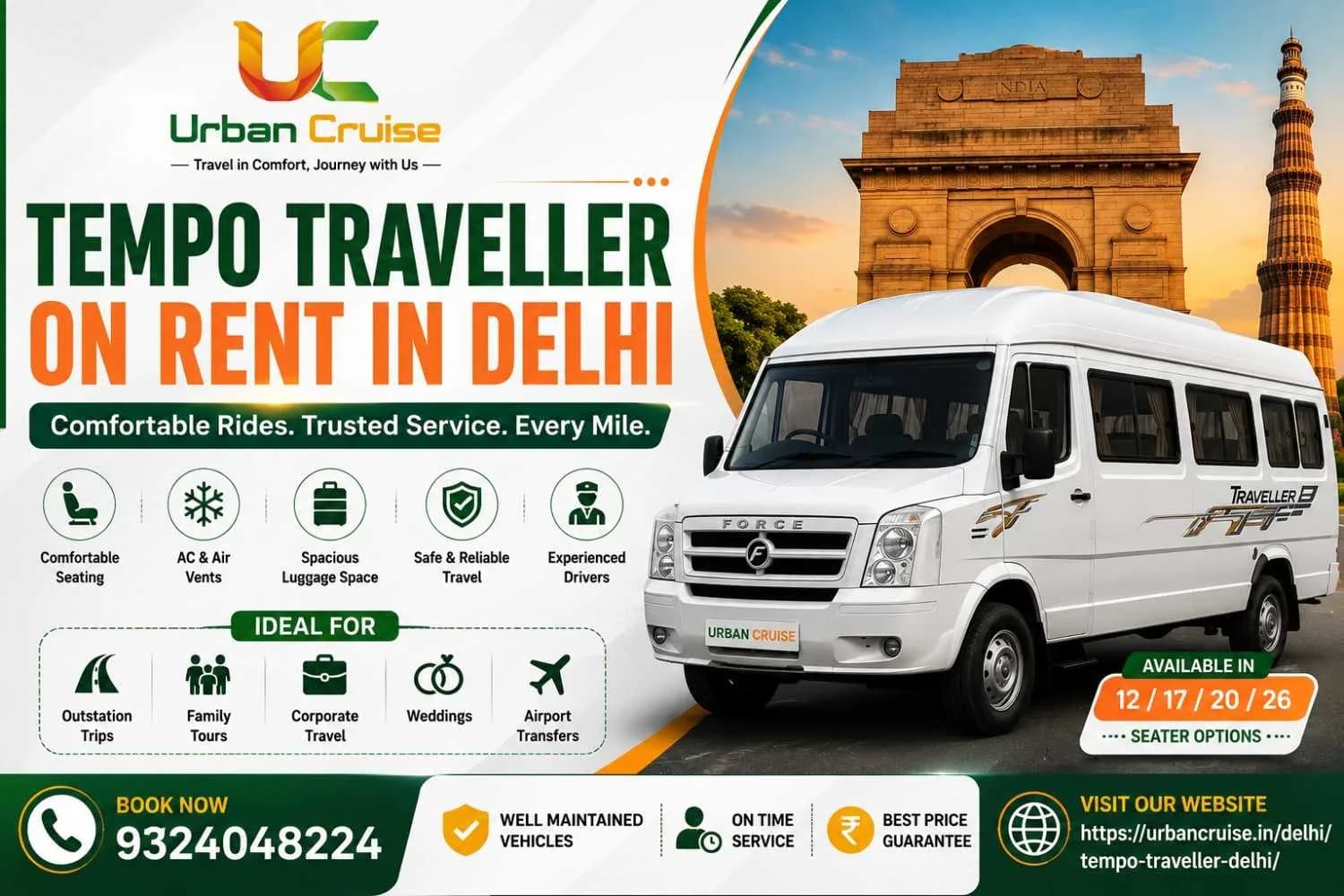 Tempo Traveller on Rent in Delhi | Hire Luxury Tempo Traveller