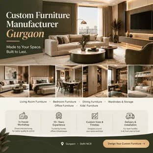 Custom Furniture Manufacturer Gurgaon | Made for Your Space