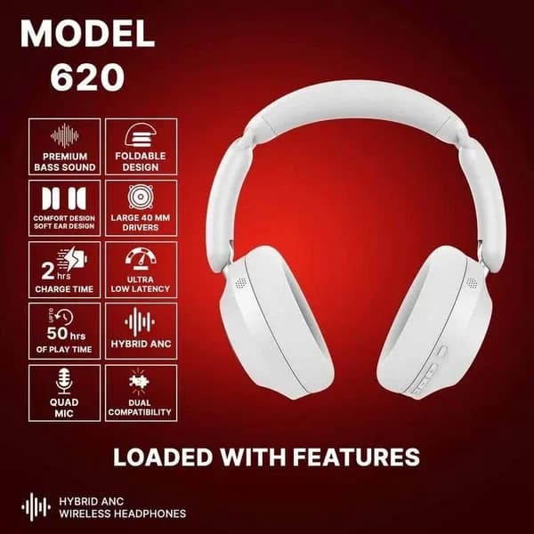 Kyptec LifeStyle® 620 Hybrid ANC Headphones – Built for Productive Days & Immersive Wireless Audio