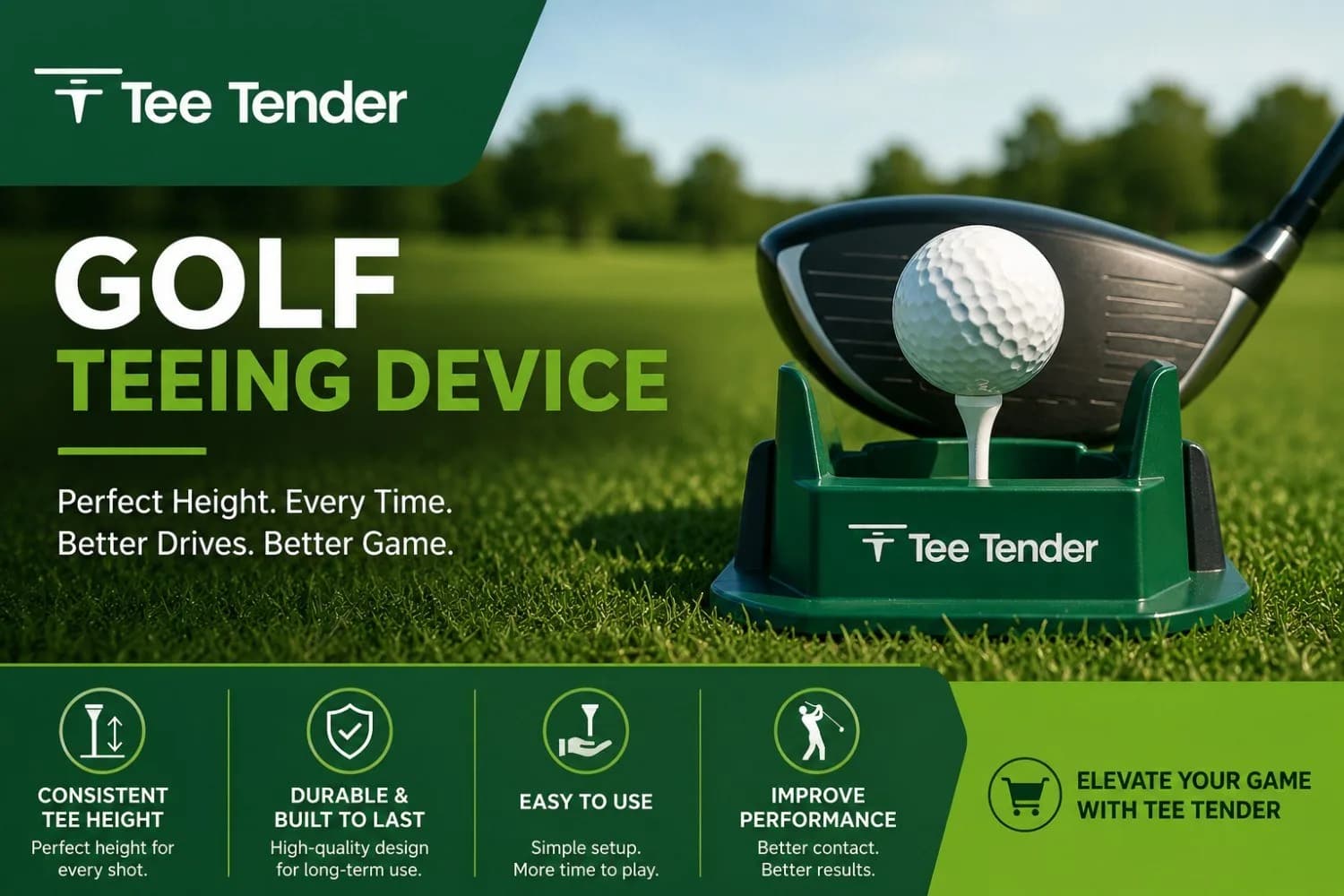 Tee Tender Golf Teeing Device – Tee Up Without Bending Down