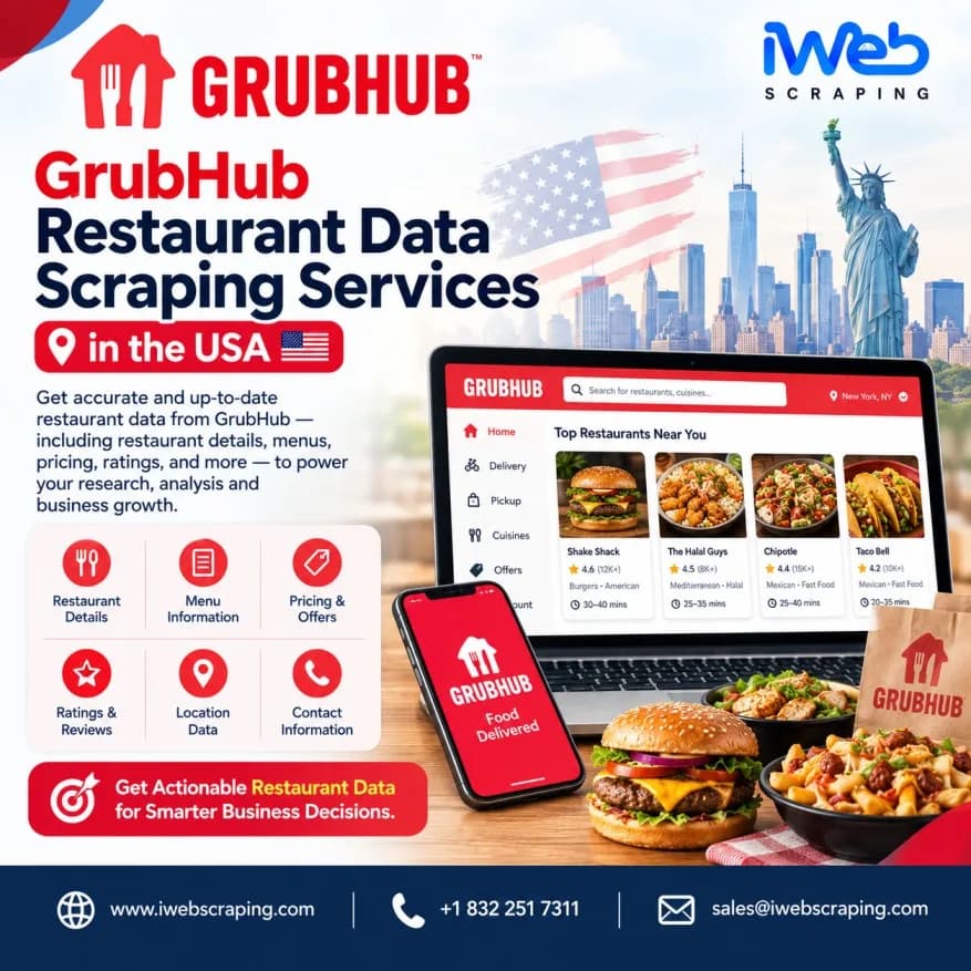 GrubHub Restaurant Data Scraping Services in the USA