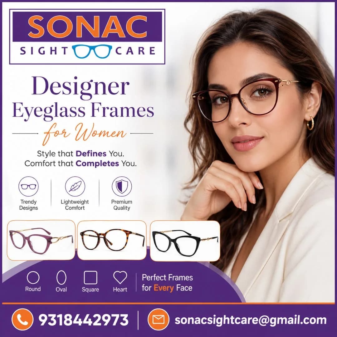Top Designer Eyeglass Frames for Women by Sonac Sight Care