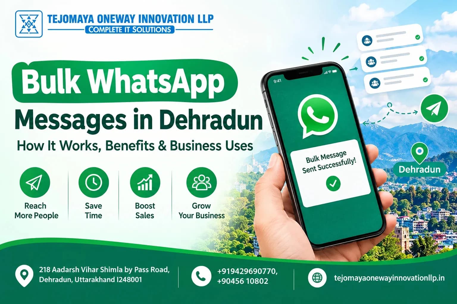 Bulk WhatsApp Messages in Dehradun | How It Works, Benefits & Business Uses