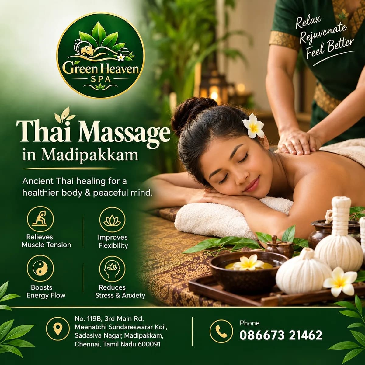 Thai Massage in Madipakkam – Relax, Rejuvenate & Restore at Green Heaven Spa