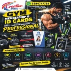 Creative Zone Printing Service | Gym Membership Cards | Visiting Cards | Stickers | 600