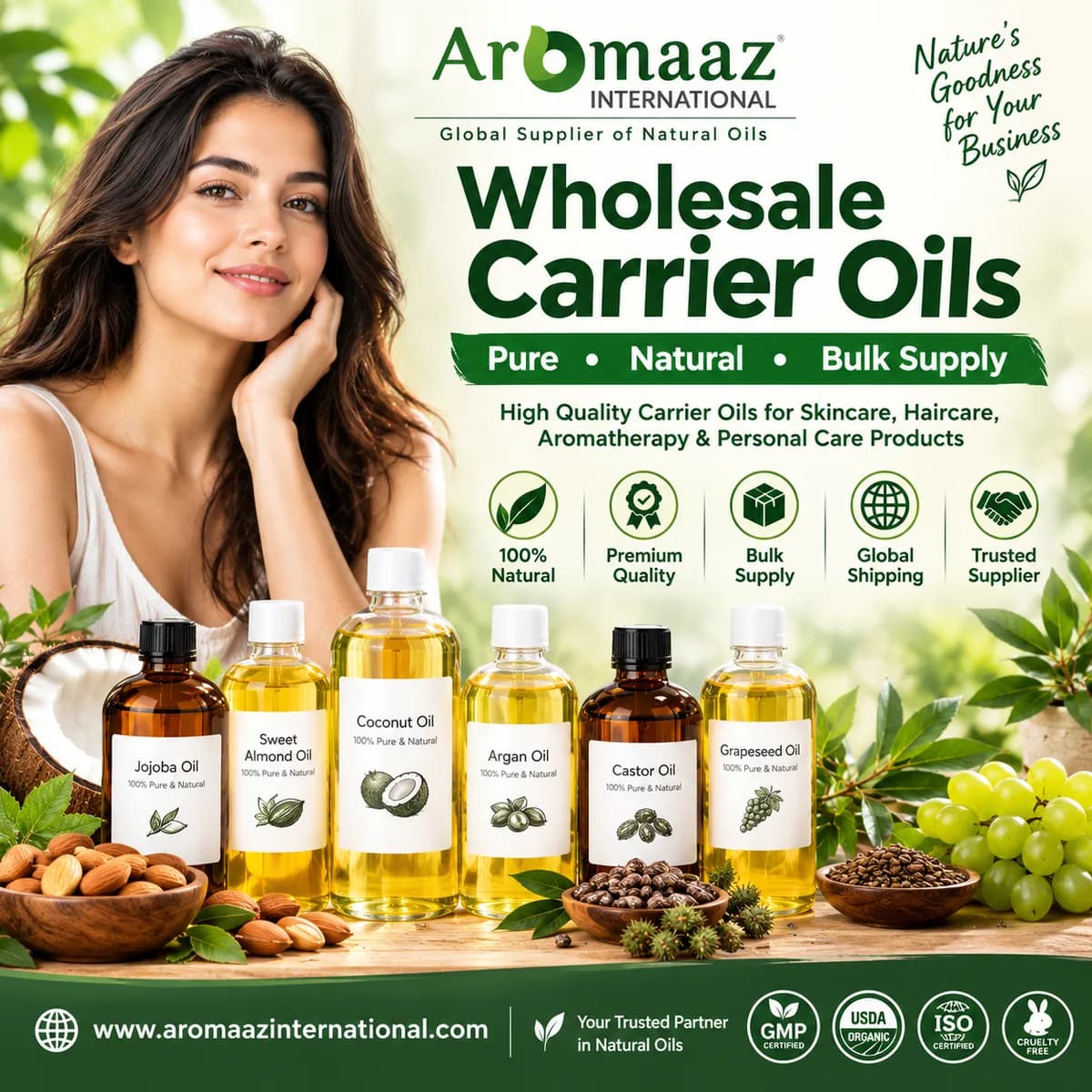 Wholesale Carrier Oils | Bulk Supplier for B2B & Private Label