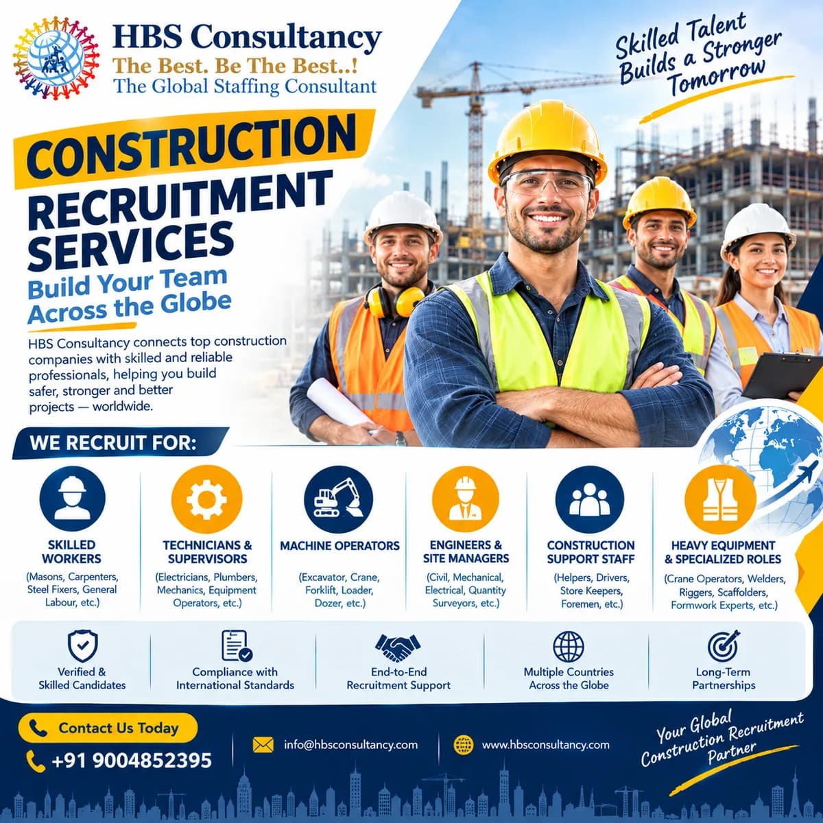 Construction Recruitment Services from India, Nepal