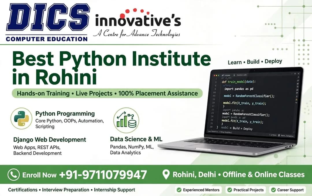 Best Python Course in Rohini: Build Practical Programming Skills with DICS Innovatives