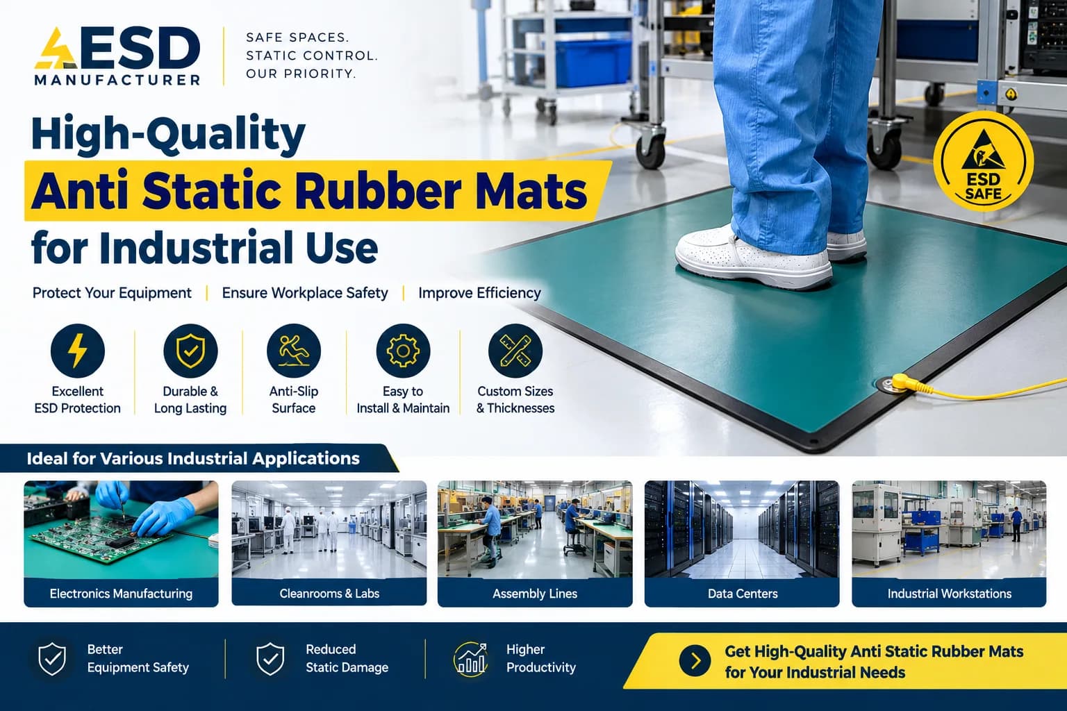 High-Quality Anti Static Rubber Mats for Industrial Use