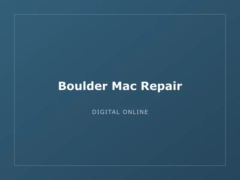 Boulder Mac Repair
